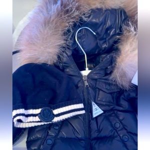 Moncler coat and hat 3-6 months